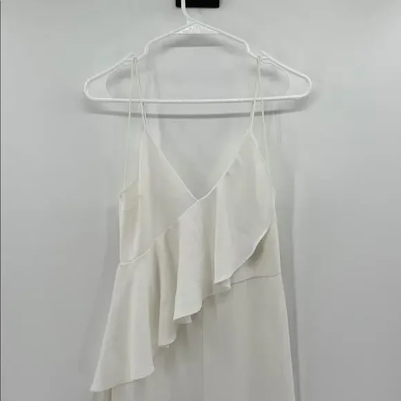 Alice + Olivia Keeva Diagonal Ruffle Jumpsuit - Off White - 2